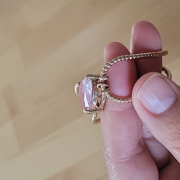 Pink Heart Gold Cuff Bracelet - Picture 2 of 4